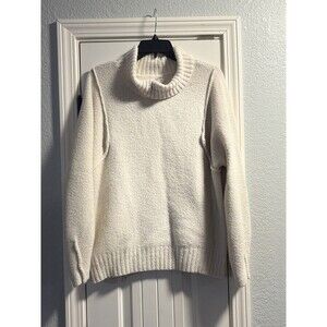 Universal‎ Thread Womens Chunky Cowl Neck Sweater Large Cream Ivory Knit Modern